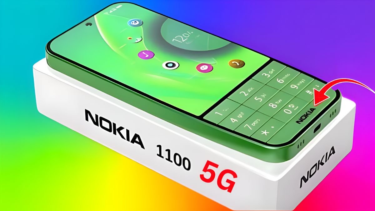 Nokia 1100, stylish Nokia 1100, Nokia feature phone, advanced phone features, durable mobile phone, long battery life phone, budget feature phone, new Nokia launch, modern retro phone, compact mobile device,