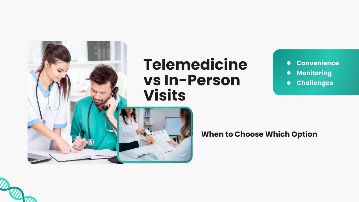 Telemedicine vs in-person visits, telemedicine benefits, in-person doctor visits, when to choose telemedicine, telemedicine vs in-person care, pros and cons of telemedicine,